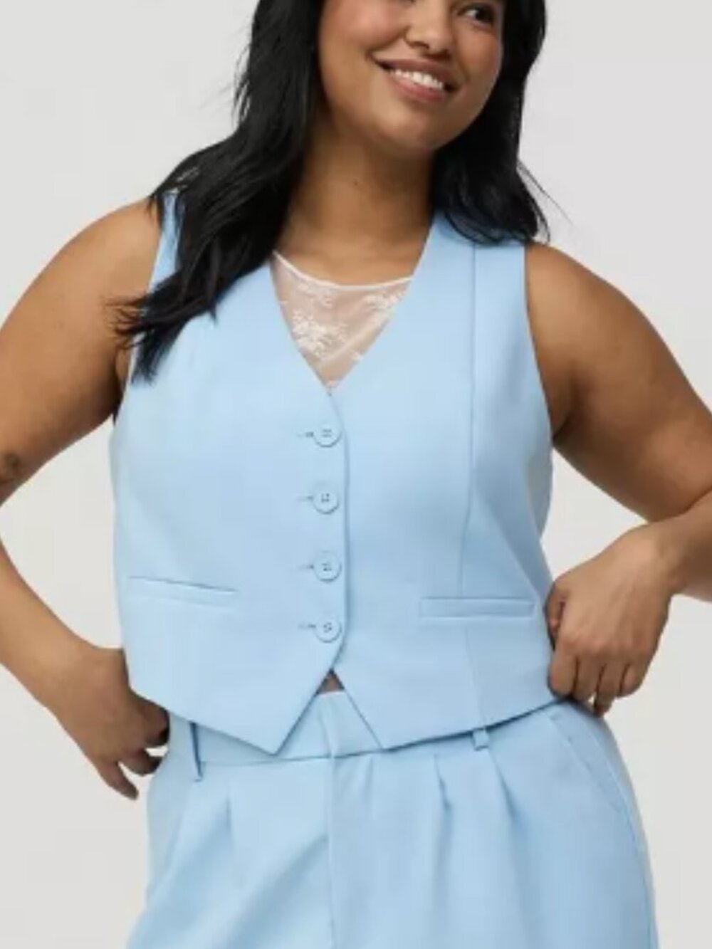 Torrid Size 0X Pale Blue Vest